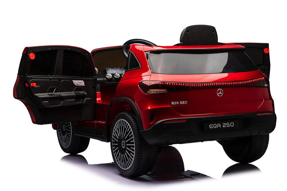 Mercedes-Benz EQA 250, 12 volt elektrische kinderauto met rubberen banden, leder zitje en meer! - Afbeelding 6